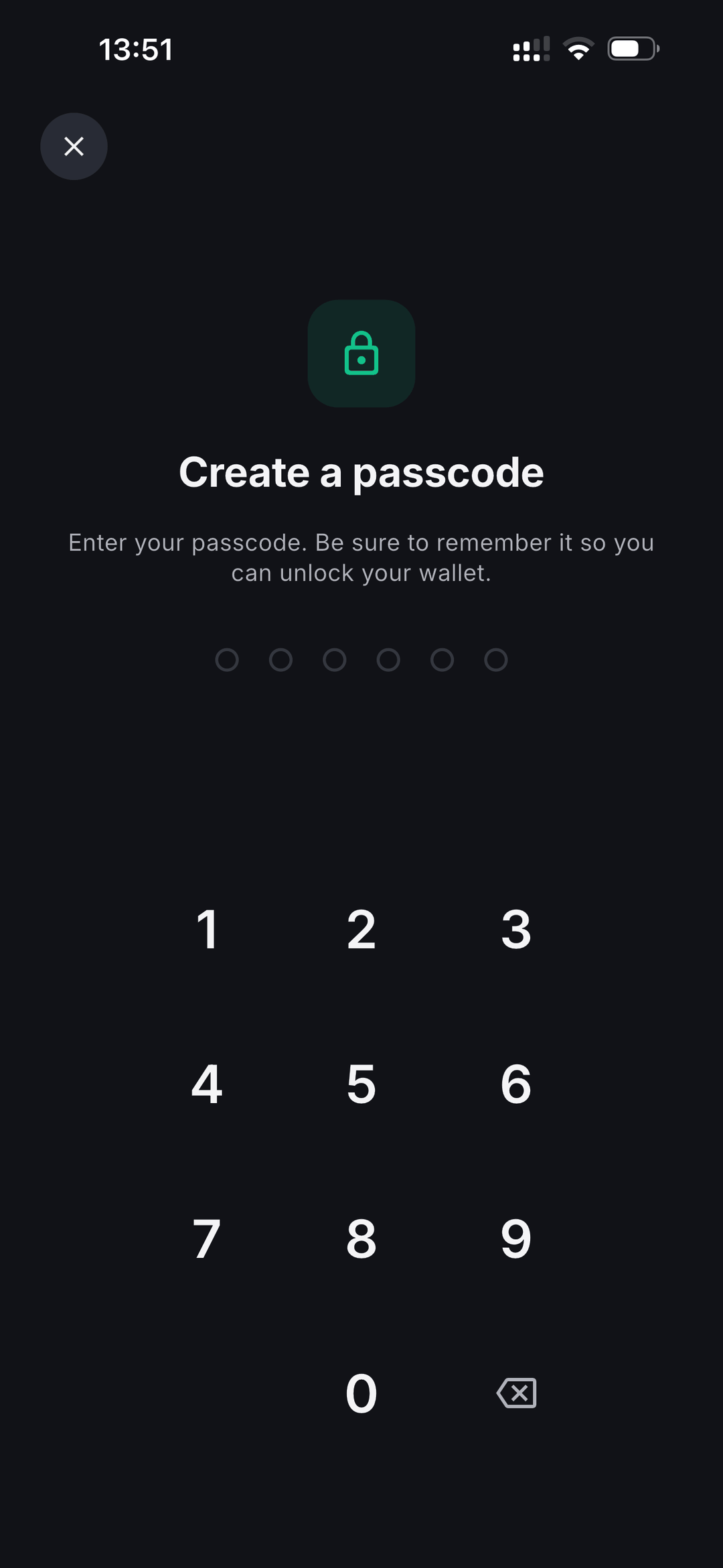 Set a passcode