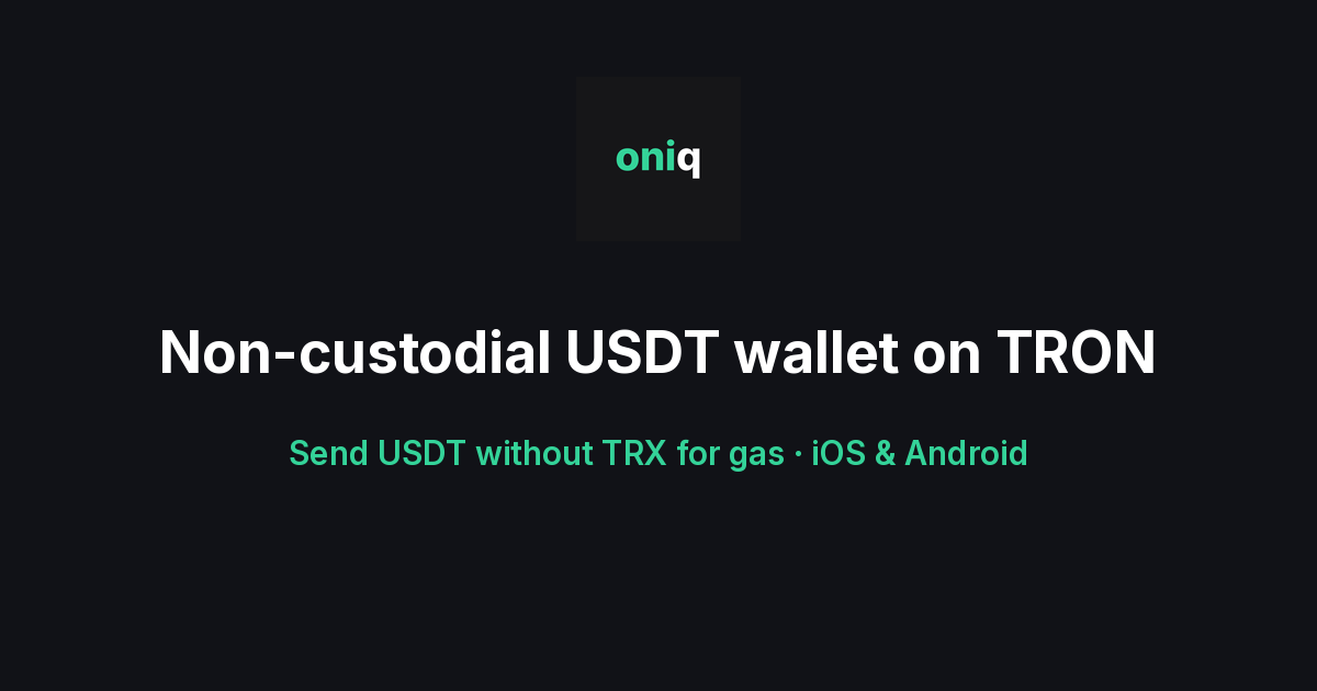 ONIQ: Crypto & USDT wallet screenshot
